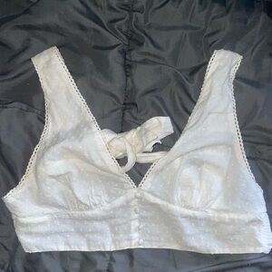 White tie back crop top halter style super cute